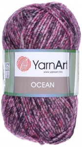 Пряжа Yarnart Ocean черно-бордовый меланж (110), 20%шерсть/80%акрил, 180м, 100г