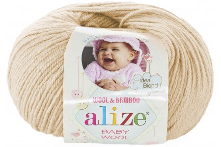 Пряжа Alize Baby Wool медовый (310), 40%шерсть/20%бамбук/40%акрил, 175м, 50г