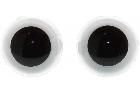 Глаза пластиковые для пришивания HobbyBe на петле, белый, d9мм, 1пара