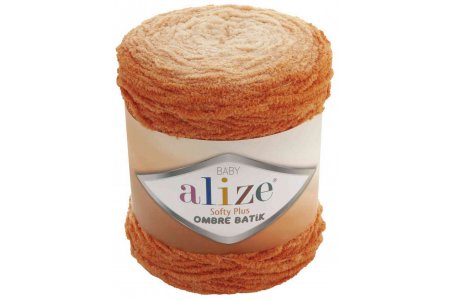 Пряжа Alize Softy plus ombre batik оранжевый (7296), 100%микрополиэстер, 600м, 500г