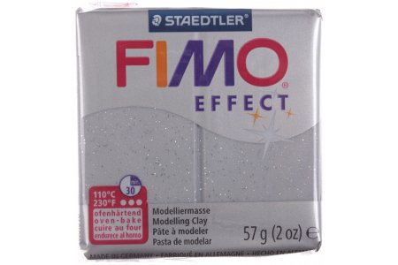 Полимерная глина FIMO Effect, серебро с блестками (812), 57г