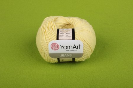 Пряжа YarnArt Jeans светло-желтый (67), 55%хлопок/45%акрил, 160м, 50г