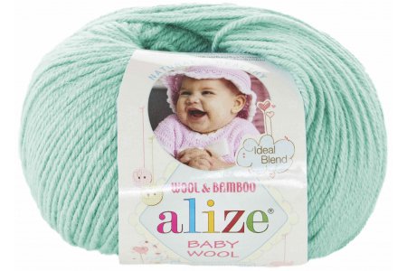 Пряжа Alize Baby Wool водяная зелень (19), 40%шерсть/20%бамбук/40%акрил, 175м, 50г