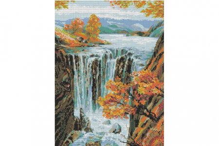 Набор для вышивания крестом Каролинка Водопад, с нанесенным рисунком, 30*42см