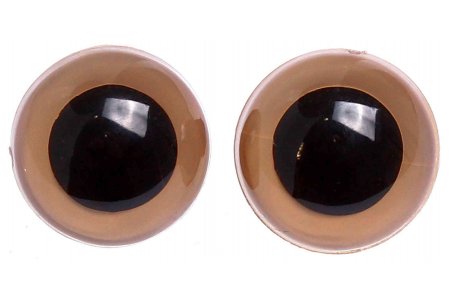 Глаза пластиковые для пришивания HobbyBe на петле, бежевый, d12мм, 1пара