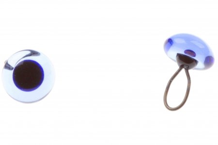 Глаза стеклянные для пришивания на петле, синий, d6мм, 1пара