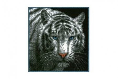 Набор для вышивания крестом РС-Студия Подушка Белый тигр, с нанесенным рисунком, 43*43см