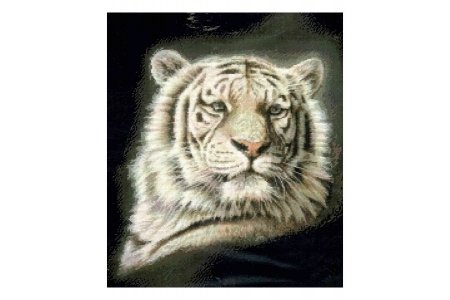 Набор для вышивания крестом Kustom Krafts Портрет белого тигра, 34,9*40,6см