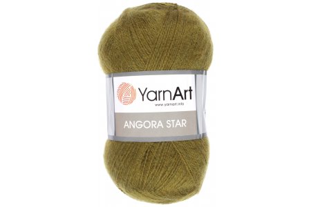 Пряжа Yarnart Angora Star хаки (530), 20%шерсть/80%акрил, 500м, 100г