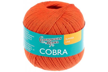 Пряжа Семеновская Cobra морковный_x1(30670), 100%хлопок, 285м, 100г