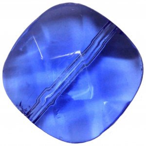 Бусина стеклянная ZLATKA Квадрат граненый, голубой (07), 10*10мм