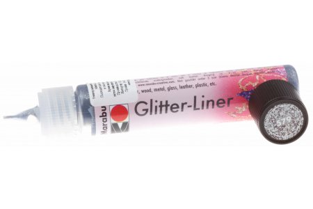 Контур универсальный Marabu Glitter, блестки графит( 579), 25мл