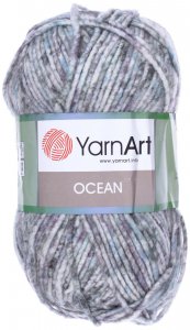 Пряжа Yarnart Ocean серо-белый меланж (112), 20%шерсть/80%акрил, 180м, 100г