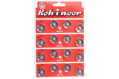 Кнопки пришивные металлические KOH-I-NOOR, никель, 20,9мм, 16шт