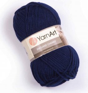 Пряжа Yarnart Shetland Chunky темно-синий (634), 50%шерсть/50%акрил, 150м, 100г