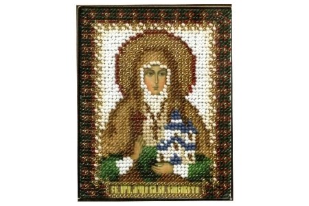 Набор для вышивания бисером PANNA, Икона Преподобной мученицы Великой княгини Елизаветы, 8,5*10,5см, 13цветов бисера, 1цвет мулине