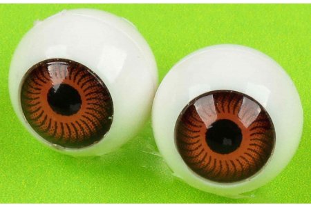 Глаза для игрушек с реалистичной радужкой и зрачком, карий, 13мм, 1пара