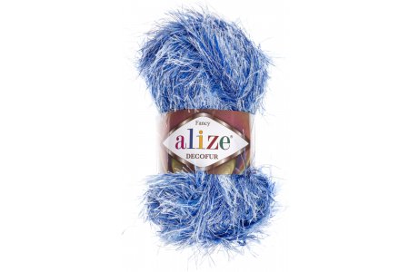 Пряжа Alize Decofur голубой/меланж (1370), 100%полиэстер, 110м, 100г
