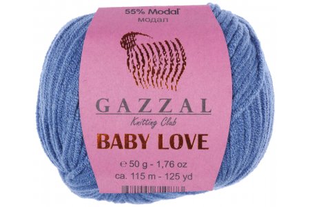 Пряжа Gazzal Baby Love джинсовый (1622), 55%модал/45%акрил, 115м, 50г