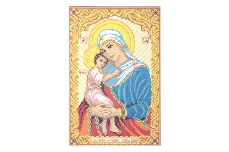 Канва с рисунком для вышивания крестом ИСКУСНИЦА Пресвятая Богородица Взыскание Погибших, 44*30см