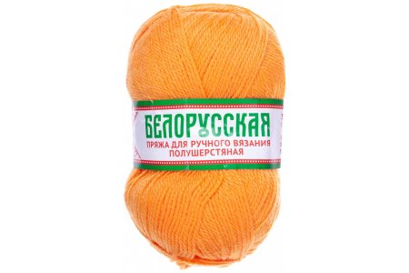 Пряжа Камтекс Белорусская оранжевый (035), 50%шерсть/50%акрил, 300м, 100г