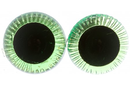 Глаза для игрушек круглые живые с лучиком, зеленый, d25мм, 1пара
