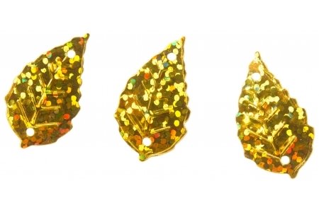 Пайетки АСТРА Листочки, золото (А20), 13*25м, 10г
