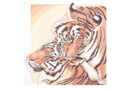 Канва с рисунком для вышивания крестом ИСКУСНИЦА Два тигра, 44*40см