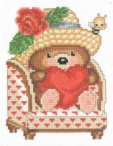 Набор для вышивания крестом РТО Влюбленный медвежонок, 11,5*13,5см