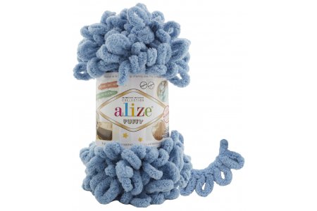 Пряжа Alize Puffy средне-синий (280), 100%микрополиэстер, 9м, 100г