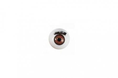 Глаза для кукол пластиковые круглые с ресничками, коричневые, 14мм, 1пара