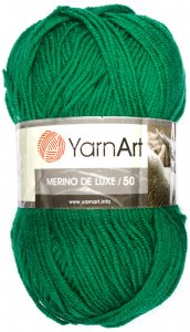 Пряжа Yarnart Merino De LUXE зеленый (338), 50%акрил/50%шерсть, 280м, 100г