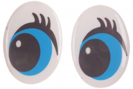 Глаза для игрушек овальные, синий, 21*30мм, 1пара
