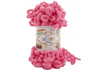 Пряжа Alize Puffy ярко-розовый (377), 100%микрополиэстер, 9м, 100г