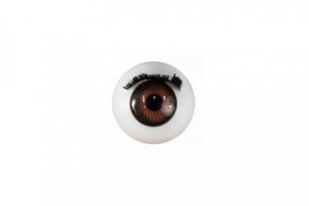 Глаза для кукол пластиковые круглые с ресничками, коричневые, 20мм, 1пара