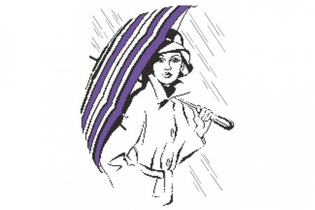 Набор для вышивания крестом ОВЕН Девушка под зонтиком, 23*30см