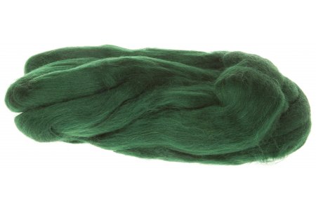 Шерсть для валяния, лента гребенная, Камтекс, полутонкая, зеленый (110), 50г