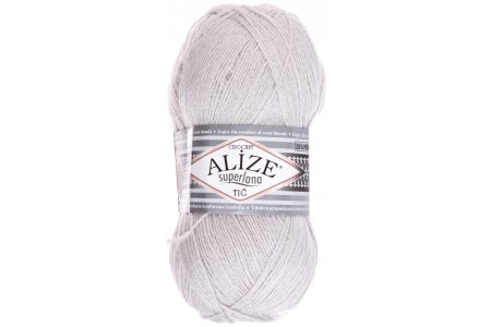 Пряжа Alize Superlana Tig светло-серый (168), 25%шерсть/75%акрил, 570м, 100г
