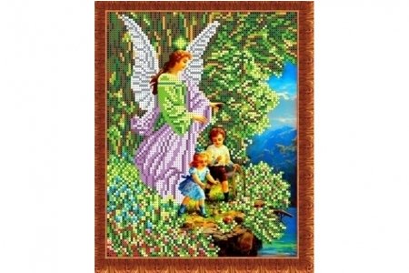 Набор для вышивания бисером KAROLINKA Ангел и дети, 19*25см