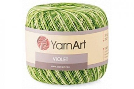 Пряжа YarnArt Violet Melange салатово-желтый (501), 100%мерсеризованный хлопок, 282м, 50г
