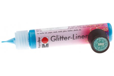 Контур универсальный Marabu Glitter, блестки зелено-синий (592), 25мл