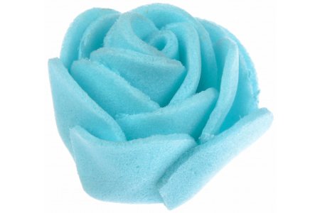 Цветок из фоамирана Роза, голубой, 4см
