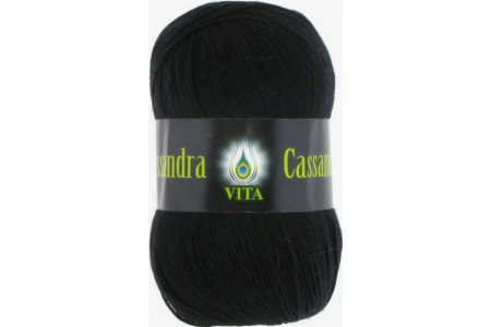 Пряжа Vita Cassandra черный (3602), 100%шерсть ластер, 400м, 100г