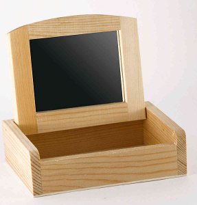 Шкатулка деревянная прямоугольная с зеркалом, 12*11*3,5см 