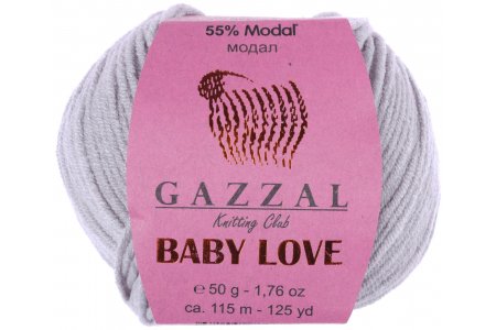 Пряжа Gazzal Baby Love светло-серый (1623), 55%модал/45%акрил, 115м, 50г