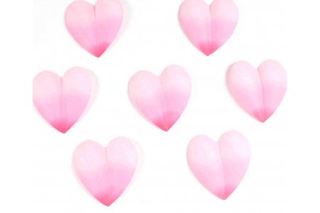 Лист из ткани Сердце, розовый, 6см