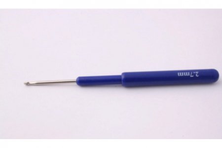 Крючок для вязания GAMMA с пластиковой ручкой и колпачком, металлический, d2,7мм, 8см