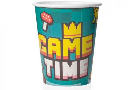 Набор стаканов одноразовых ДОН БАЛЛОН Game Time Пиксели, 250мл, 6шт