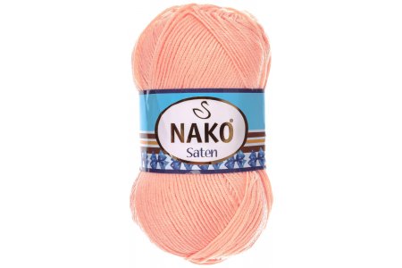 Пряжа Nako Saten светлый персик (5061), 100%микрофибра, 115м, 50г