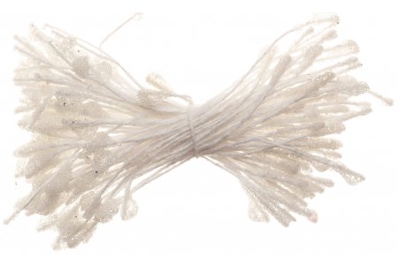 Тычинки для искусственных цветов FIORICO белый пыльник-1,5мм,длина-50мм